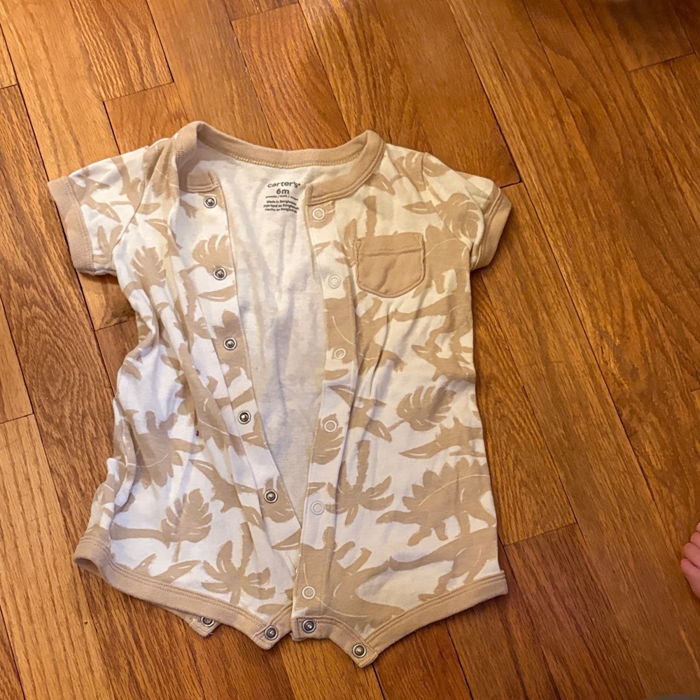 Carter's Beige and White Kids Romper
